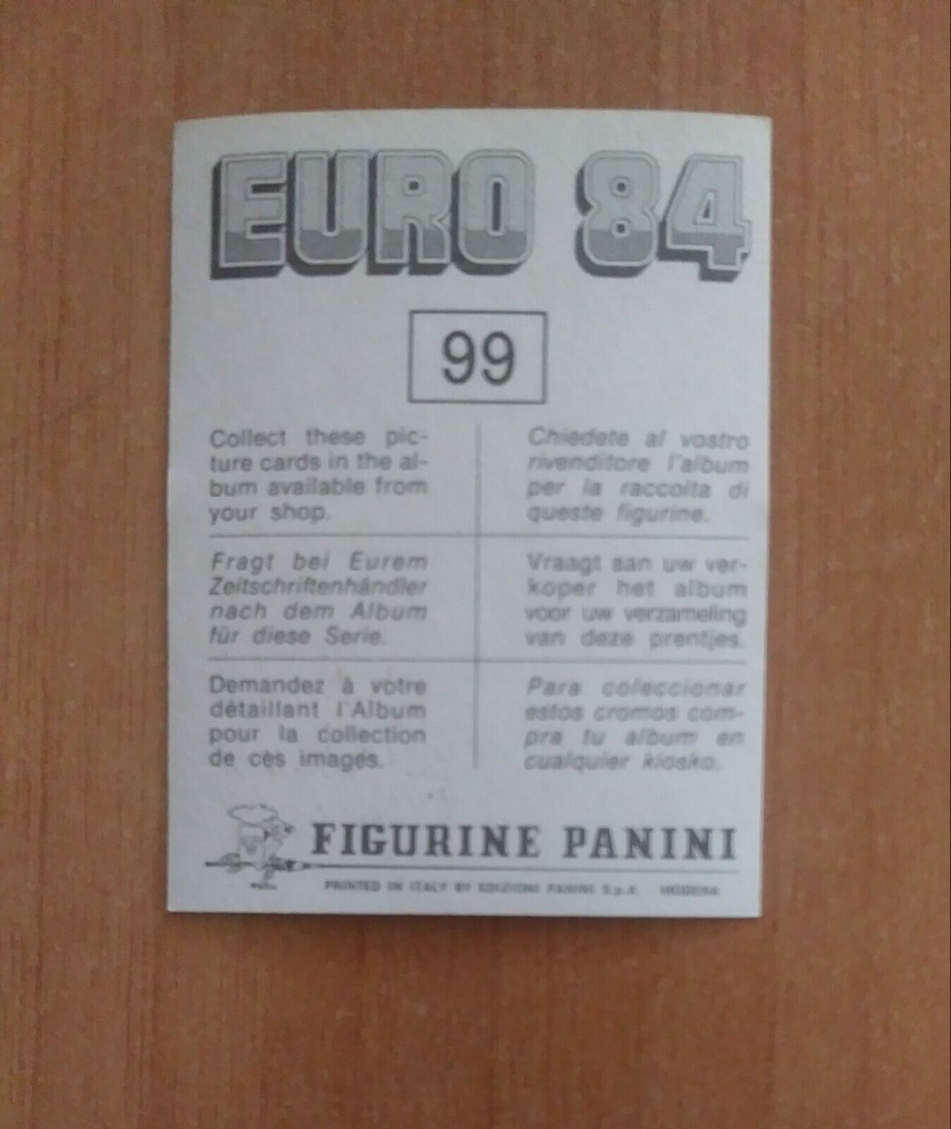 FIGURINE CALCIATORI PANINI EURO 84 (N. 1-127) SCEGLI DAL MENU A TENDINA