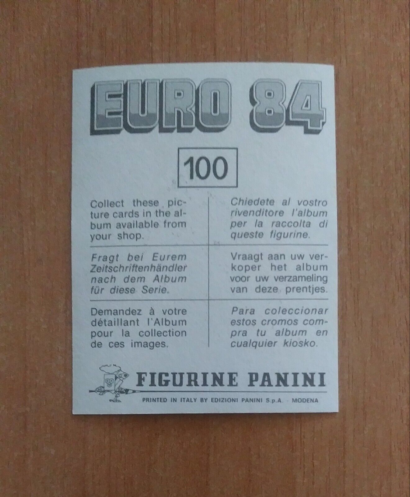 FIGURINE CALCIATORI PANINI EURO 84 (N. 1-127) SCEGLI DAL MENU A TENDINA