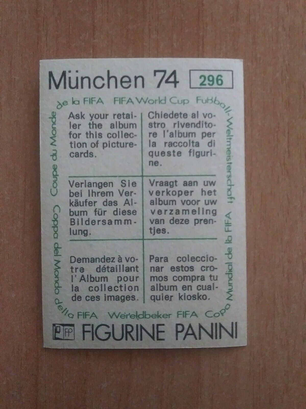 FIGURINE CALCIATORI PANINI MUNCHEN 74 (N. 270-392) SCEGLI DAL MENU A TENDINA