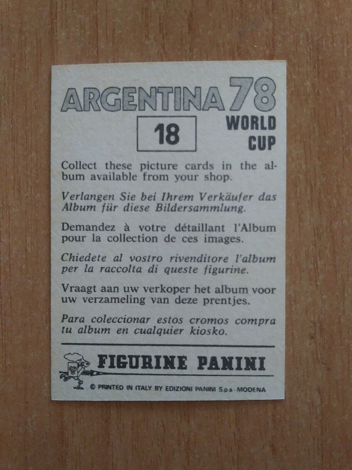 FIGURINE CALCIATORI PANINI ARGENTINA 78 (N. 1-204) SCEGLI DAL MENU A TENDINA