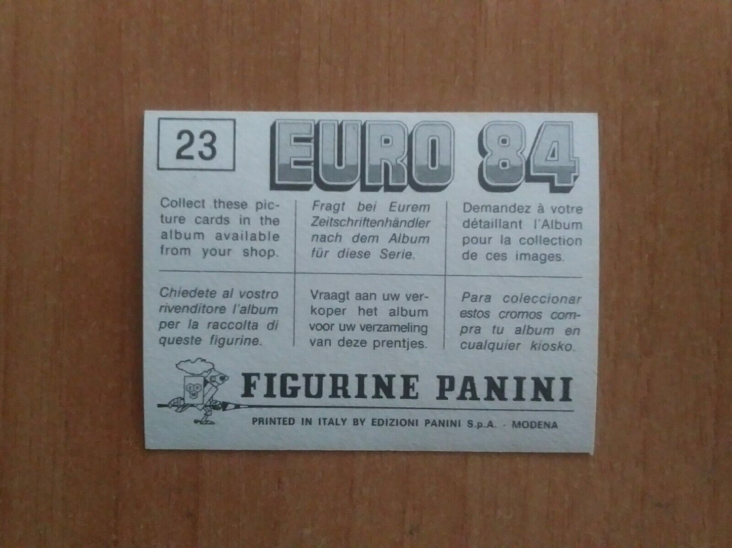 FIGURINE CALCIATORI PANINI EURO 84 (N. 1-127) SCEGLI DAL MENU A TENDINA