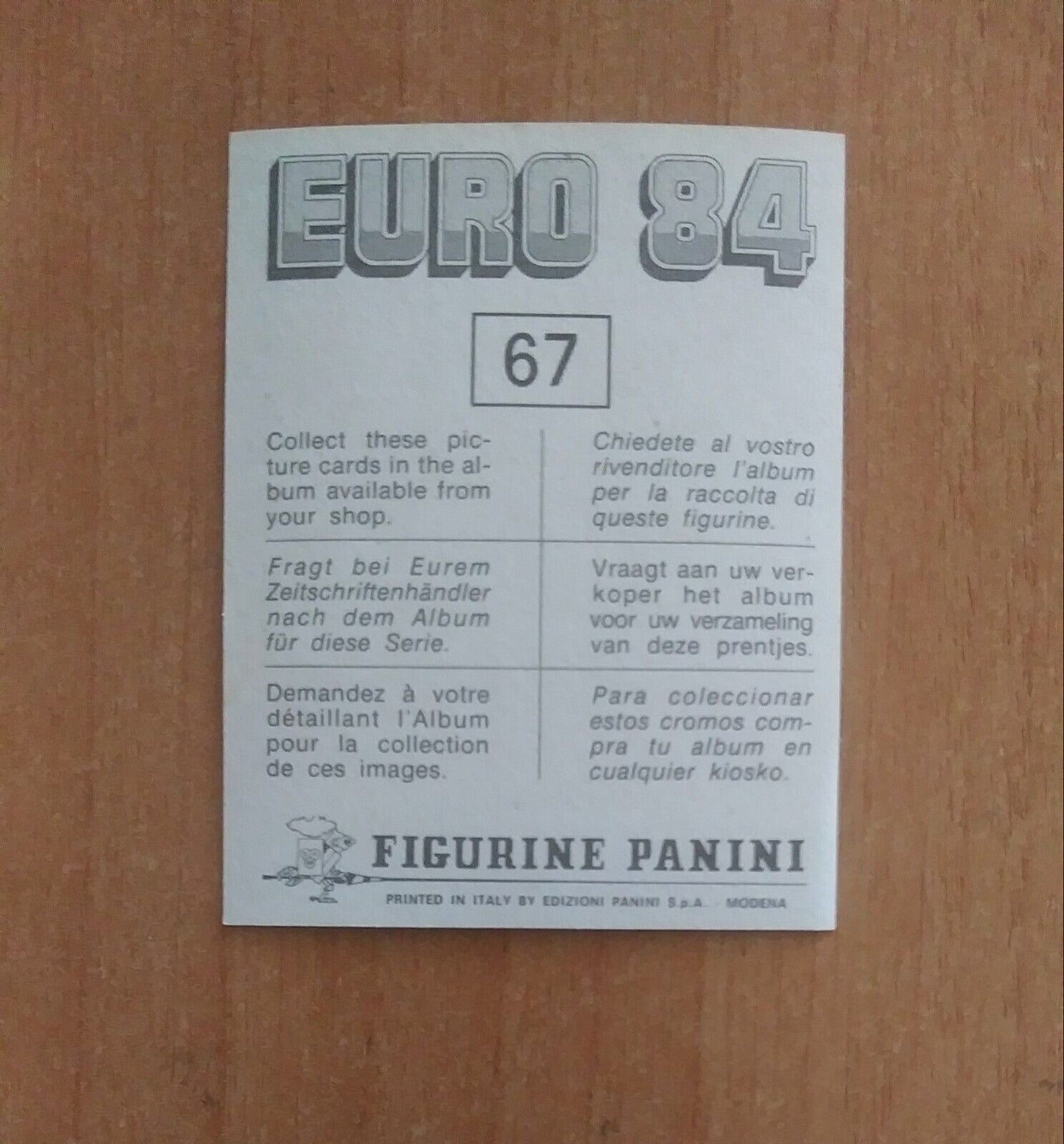 FIGURINE CALCIATORI PANINI EURO 84 (N. 1-127) SCEGLI DAL MENU A TENDINA