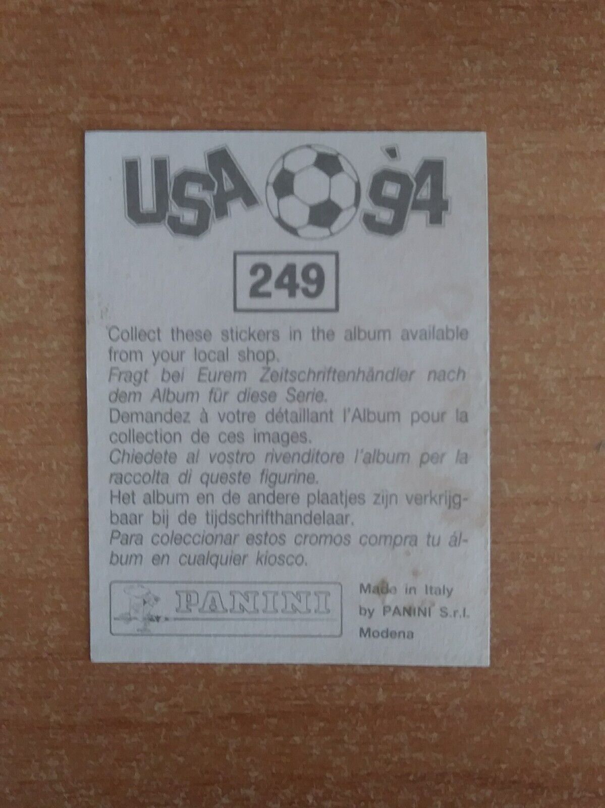 FIGURINE CALCIATORI PANINI USA 94 (N. 1-259) SCEGLI DAL MENU A TENDINA