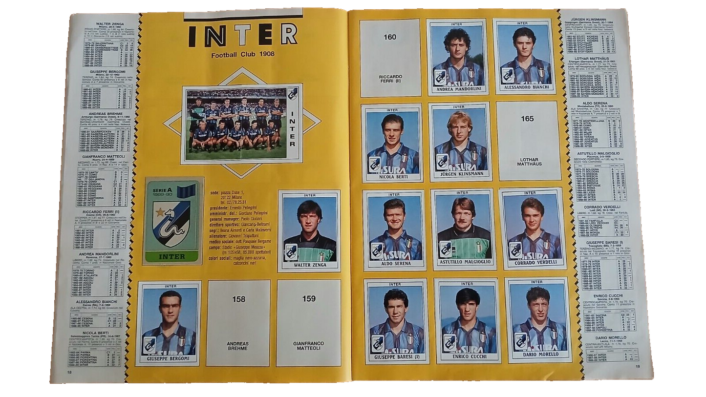 ALBUM CALCIATORI PANINI 1989-90