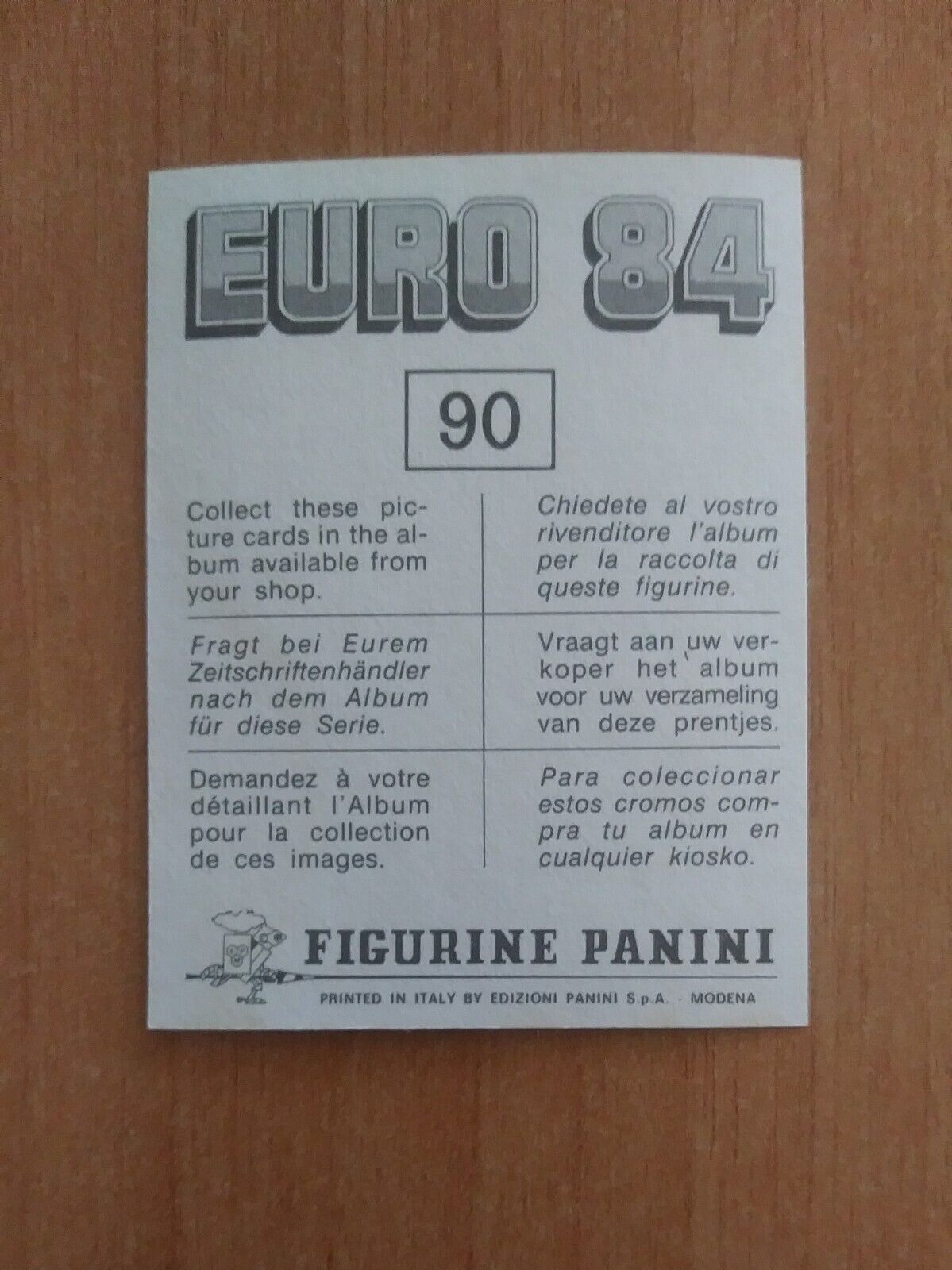 FIGURINE CALCIATORI PANINI EURO 84 (N. 1-127) SCEGLI DAL MENU A TENDINA