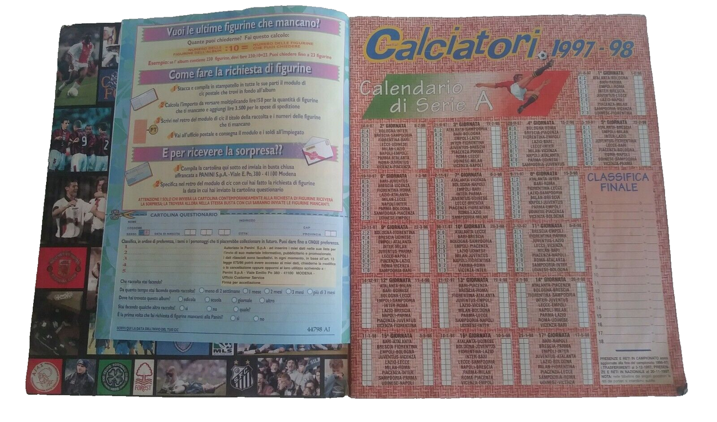 ALBUM CALCIATORI PANINI 1997-98