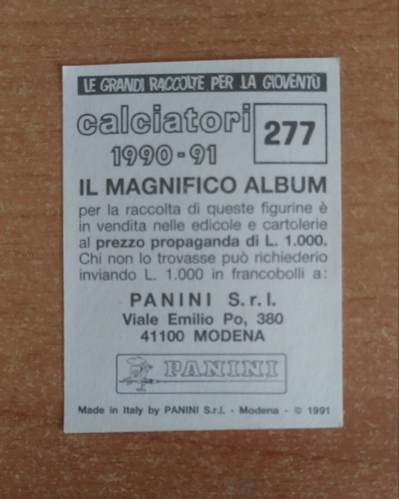 FIGURINE CALCIATORI PANINI 1990-1991 (N. 1-339) SCEGLI DAL MENU A TENDINA