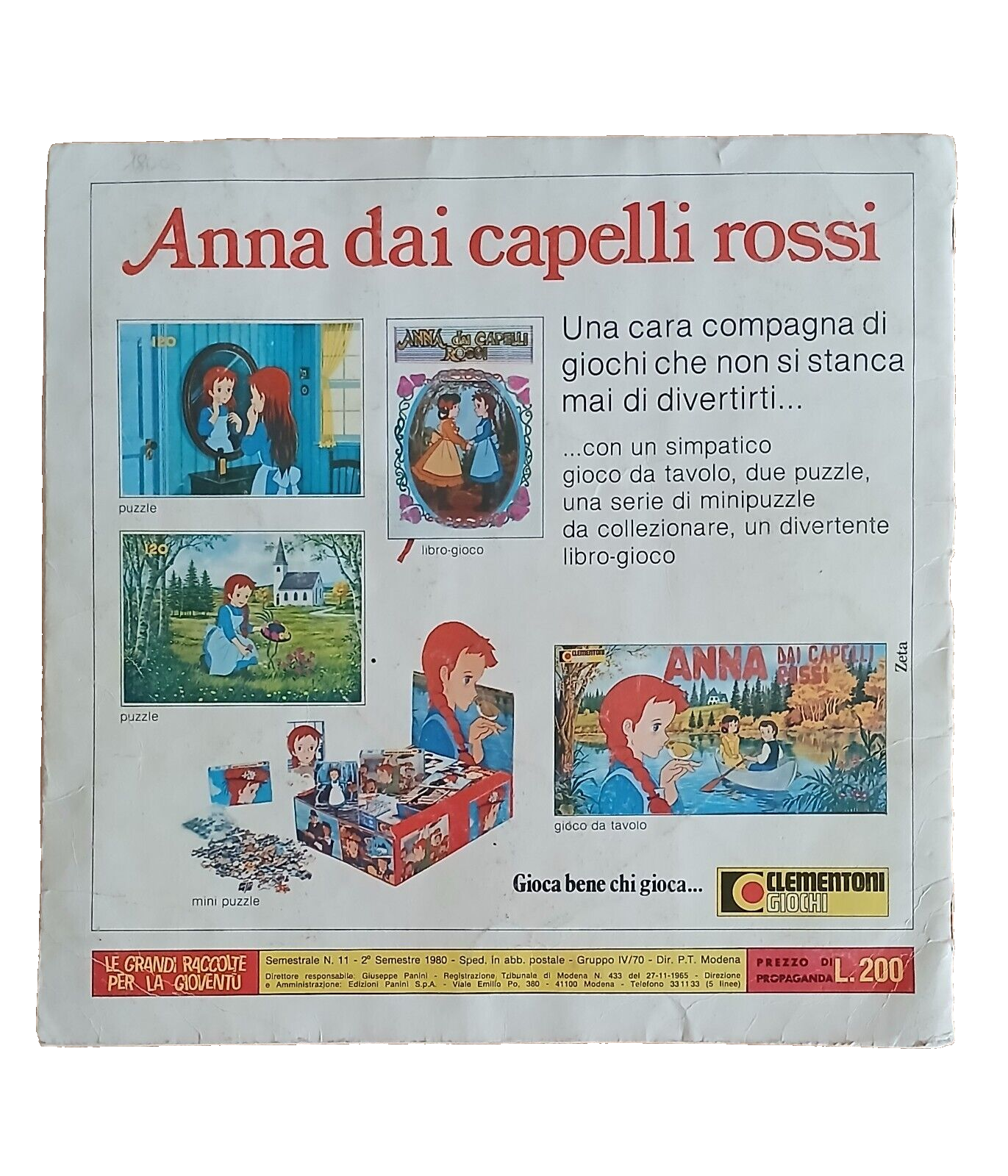 ALBUM PANINI ANNA DAI CAPELLI ROSSI 1980