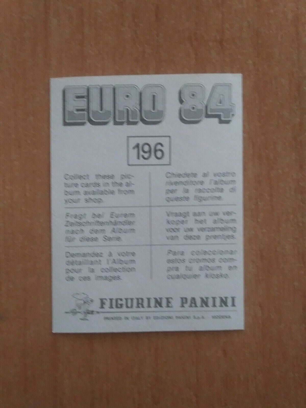 FIGURINE CALCIATORI PANINI EURO 84 (N. 126-258) SCEGLI DAL MENU A TENDINA