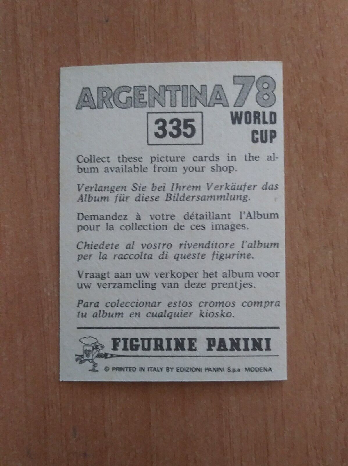 FIGURINE CALCIATORI PANINI ARGENTINA 78 (N. 205-400) SCEGLI DAL MENU A TENDINA