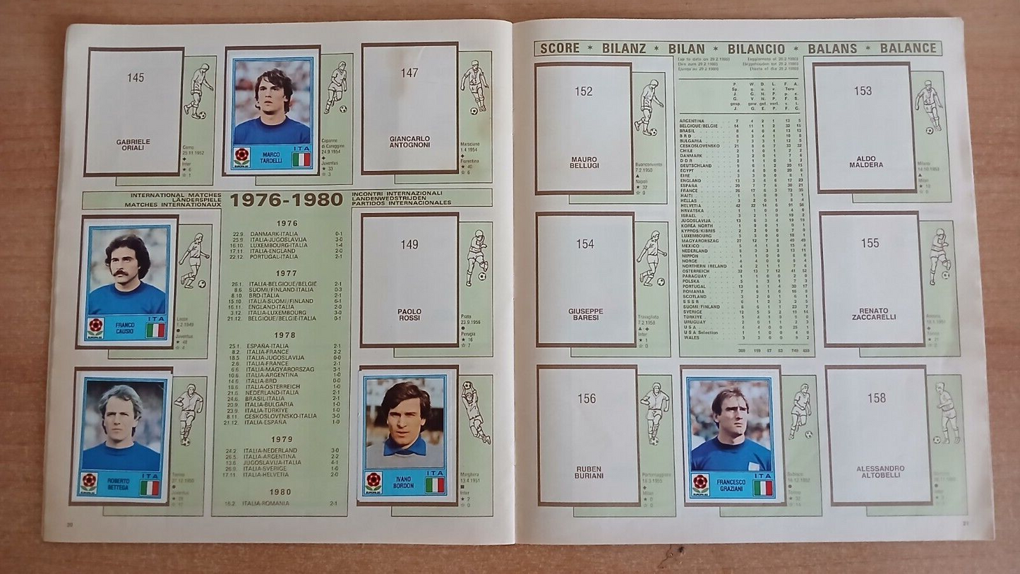 ALBUM CALCIATORI PANINI EUROPA 80