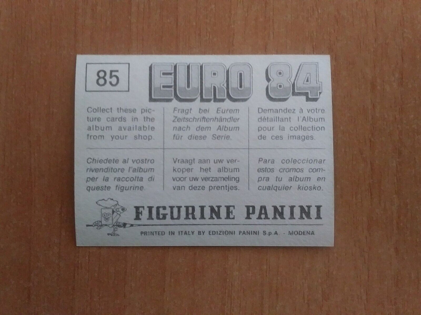 FIGURINE CALCIATORI PANINI EURO 84 (N. 1-127) SCEGLI DAL MENU A TENDINA