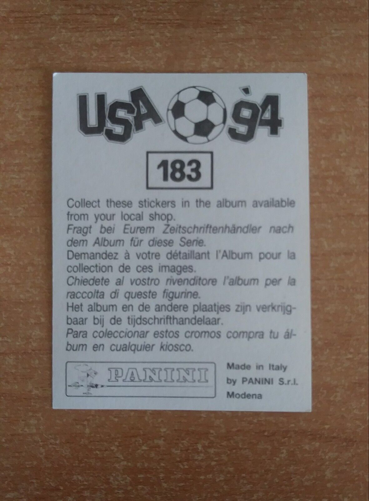 FIGURINE CALCIATORI PANINI USA 94 (N. 1-259) SCEGLI DAL MENU A TENDINA