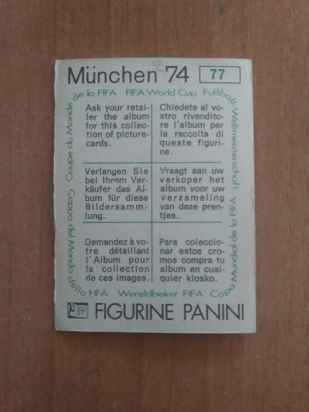 FIGURINE CALCIATORI PANINI MUNCHEN 74 (N. 1-269) SCEGLI DAL MENU A TENDINA