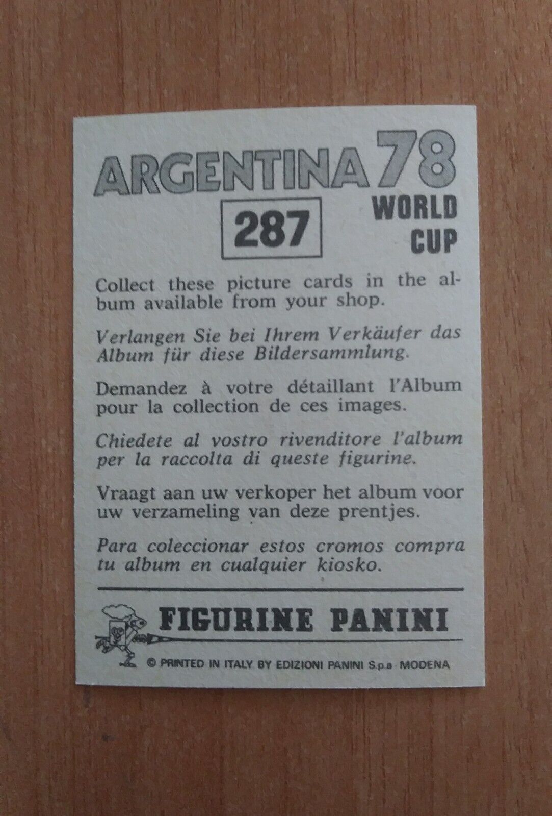 FIGURINE CALCIATORI PANINI ARGENTINA 78 (N. 205-400) SCEGLI DAL MENU A TENDINA