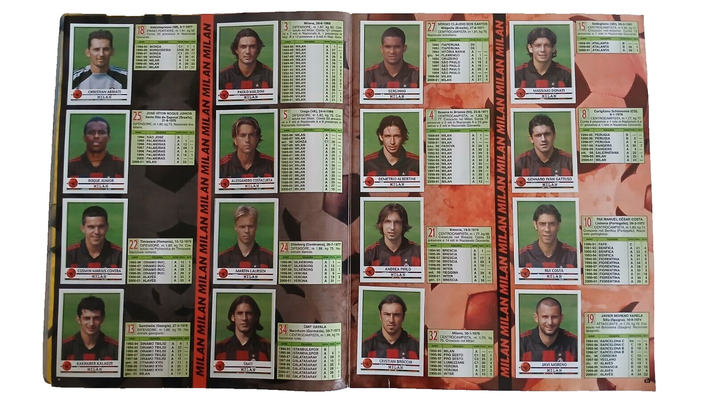 ALBUM CALCIATORI PANINI 2001-02