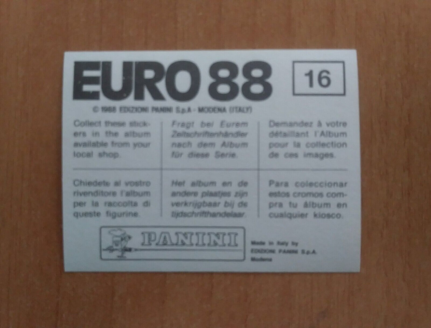 FIGURINE CALCIATORI PANINI EURO 88 SCEGLI DAL MENU A TENDINA