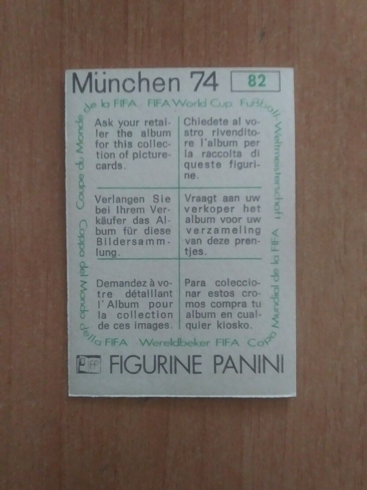 FIGURINE CALCIATORI PANINI MUNCHEN 74 (N. 1-269) SCEGLI DAL MENU A TENDINA