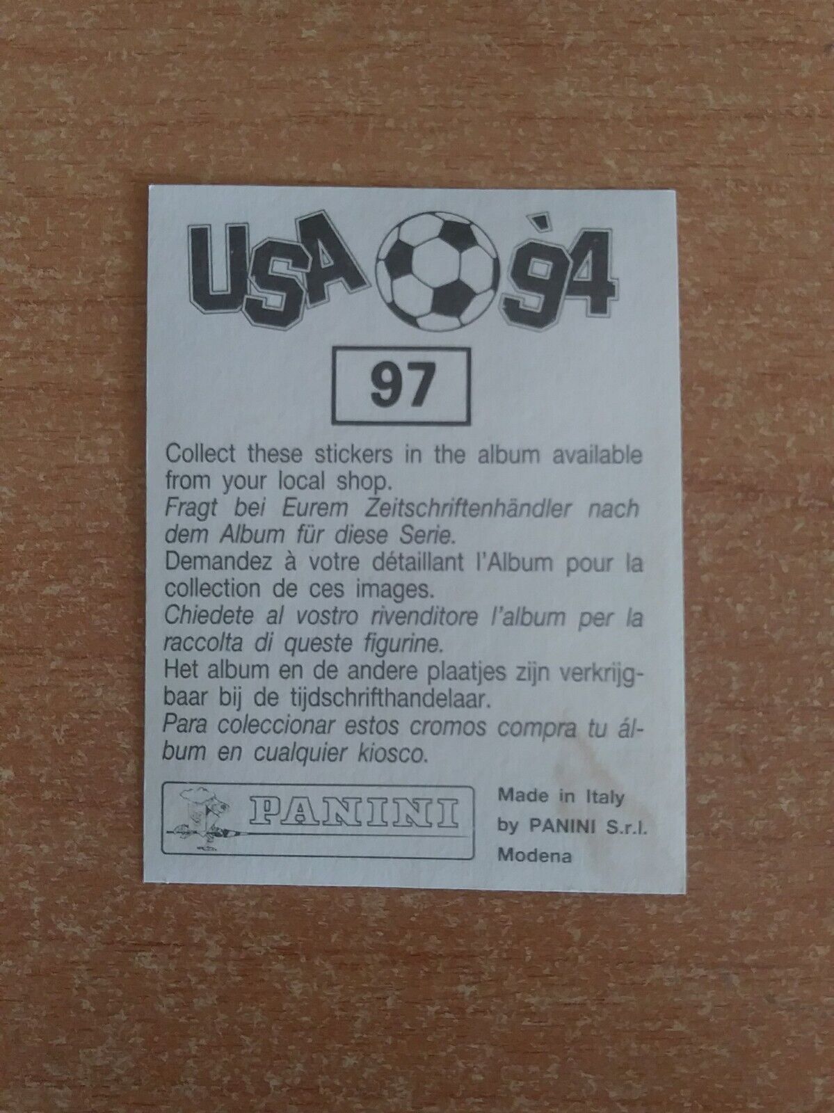 FIGURINE CALCIATORI PANINI USA 94 (N. 1-259) SCEGLI DAL MENU A TENDINA