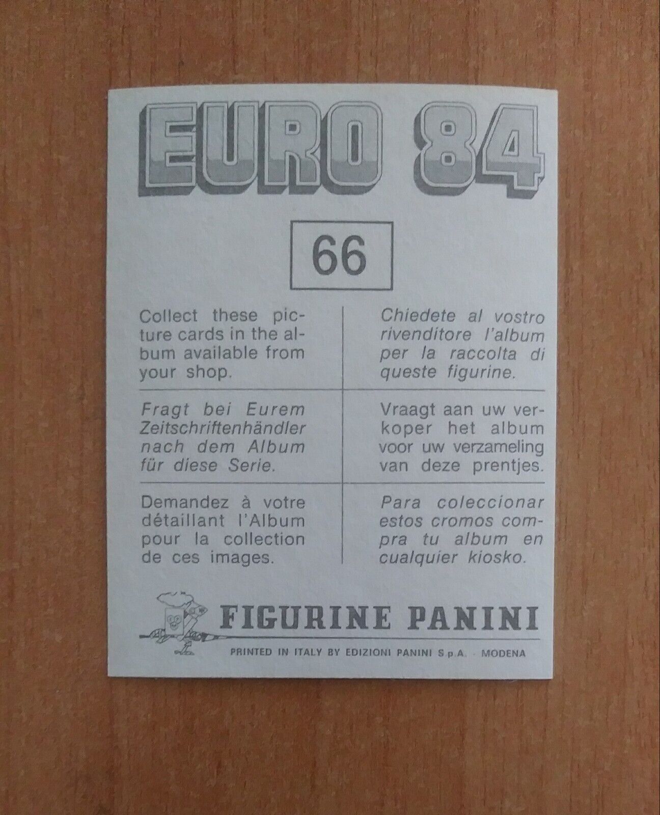 FIGURINE CALCIATORI PANINI EURO 84 (N. 1-127) SCEGLI DAL MENU A TENDINA