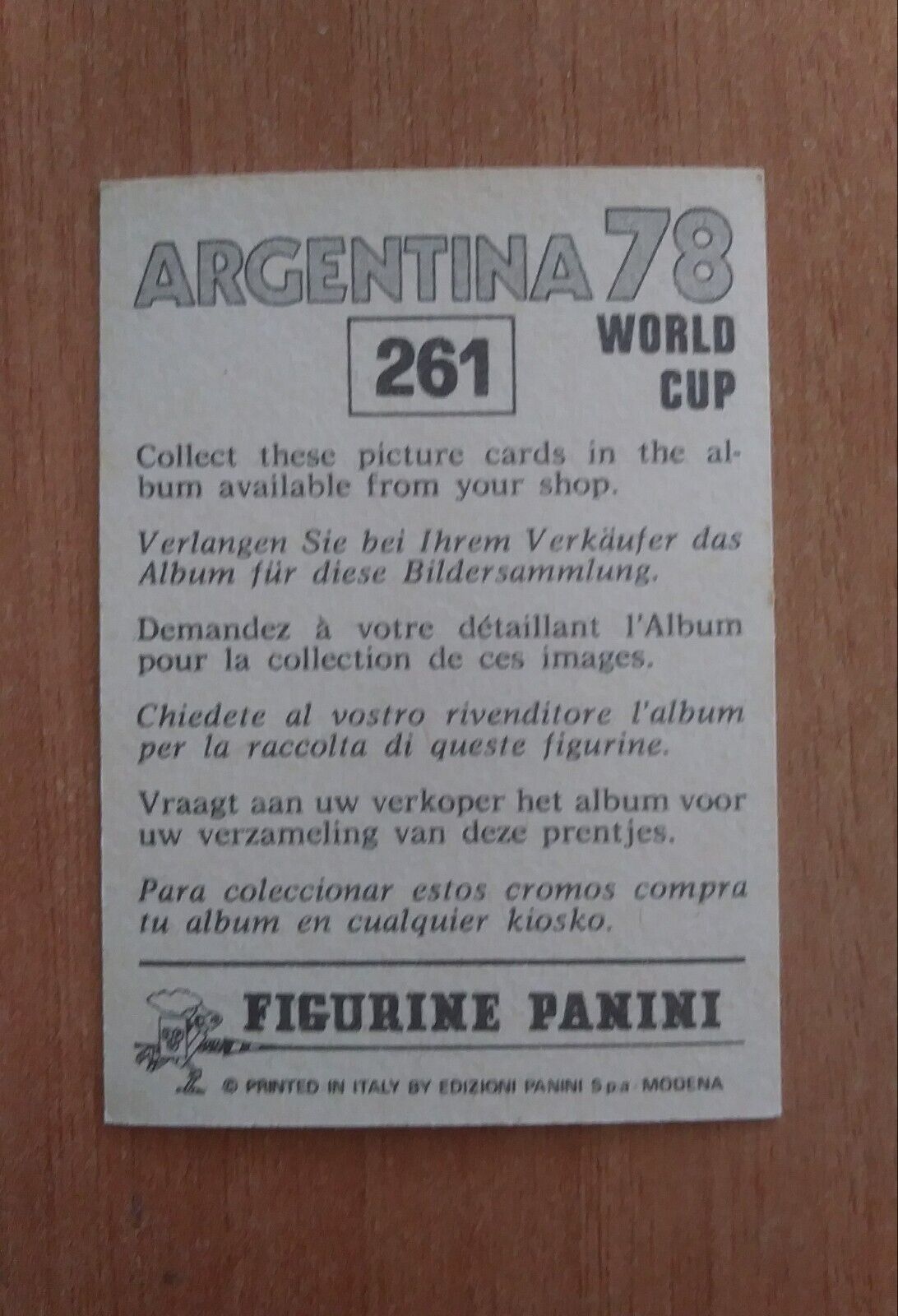 FIGURINE CALCIATORI PANINI ARGENTINA 78 (N. 205-400) SCEGLI DAL MENU A TENDINA