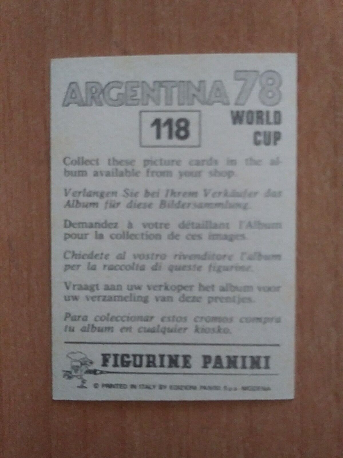 FIGURINE CALCIATORI PANINI ARGENTINA 78 (N. 1-204) SCEGLI DAL MENU A TENDINA