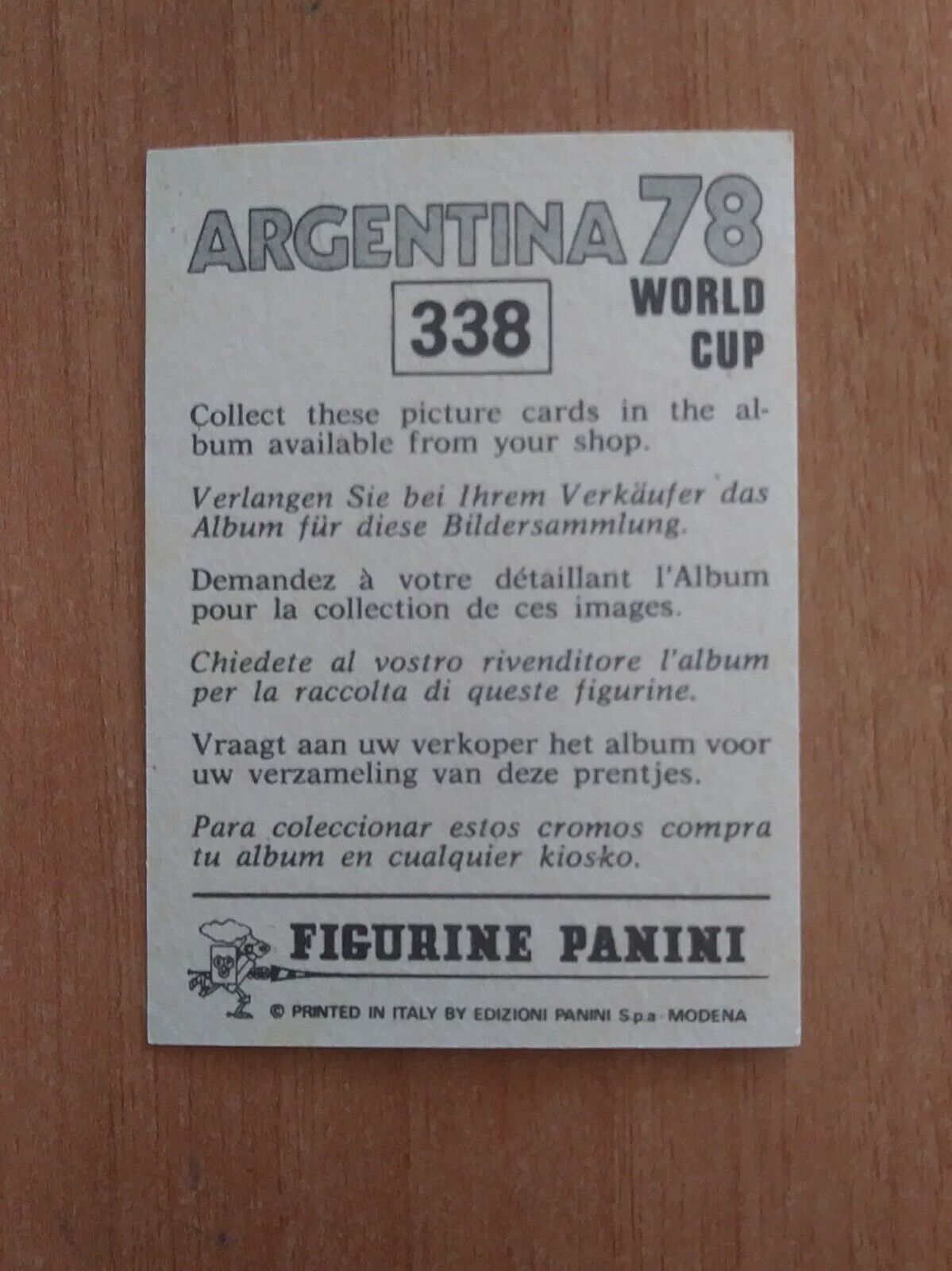 FIGURINE CALCIATORI PANINI ARGENTINA 78 (N. 205-400) SCEGLI DAL MENU A TENDINA