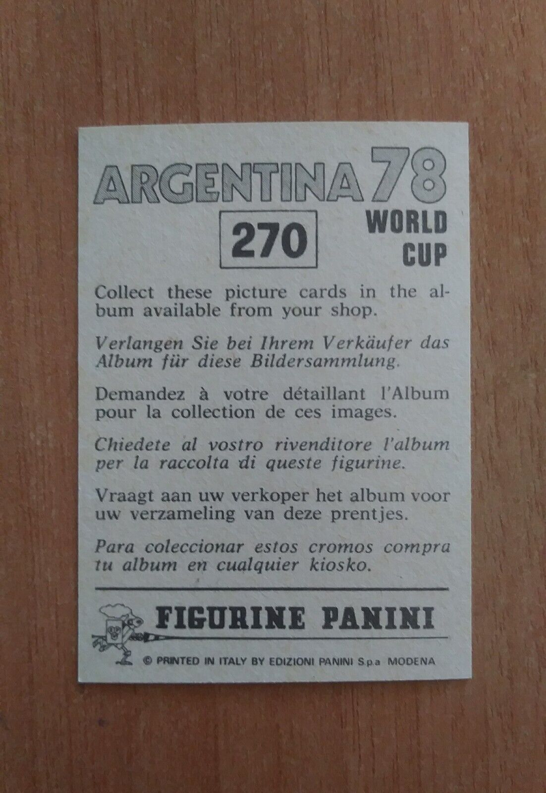 FIGURINE CALCIATORI PANINI ARGENTINA 78 (N. 205-400) SCEGLI DAL MENU A TENDINA