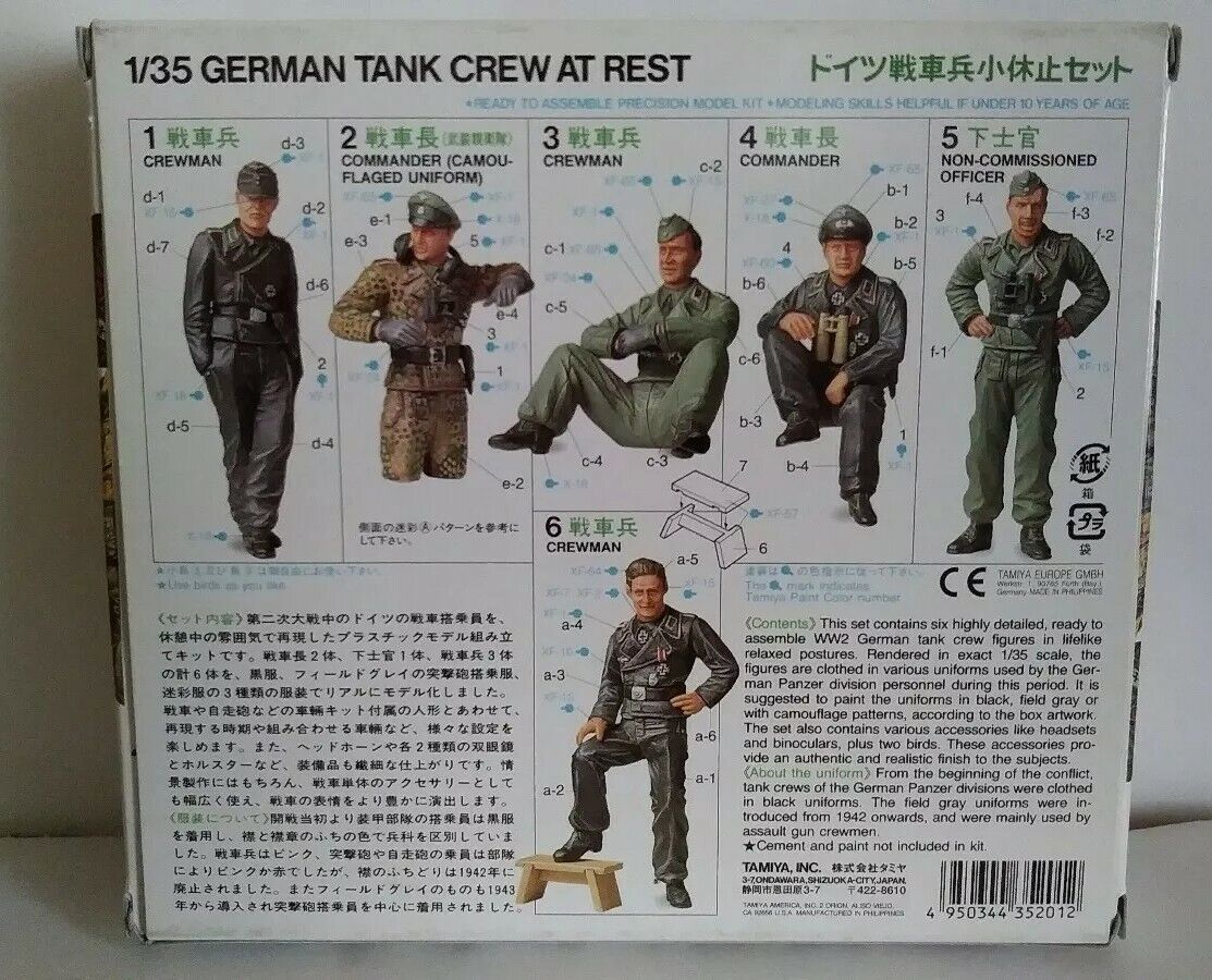 GERMAN TANK CREW AT REST TAMIYA SCALA 1/35