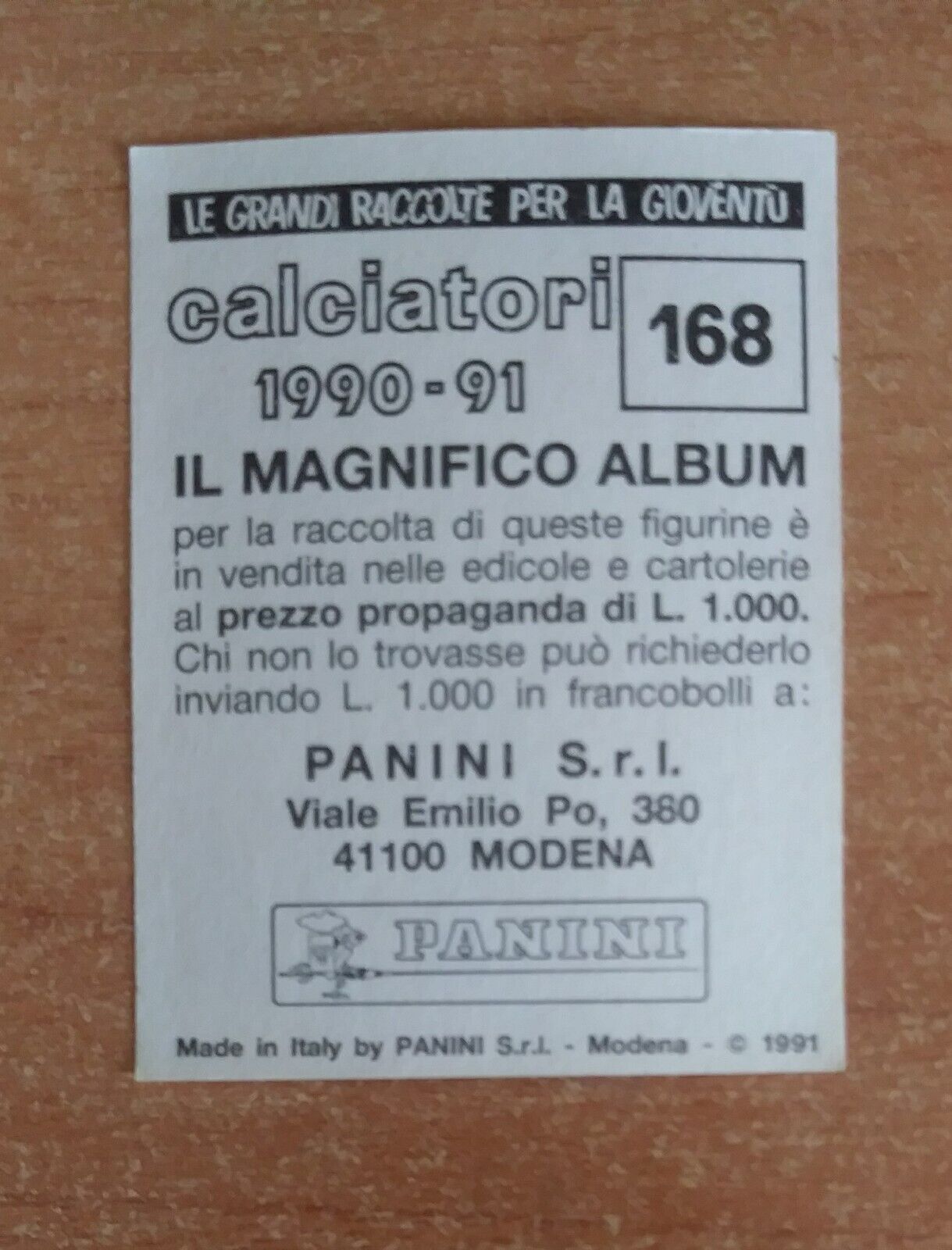 FIGURINE CALCIATORI PANINI 1990-1991 (N. 1-339) SCEGLI DAL MENU A TENDINA