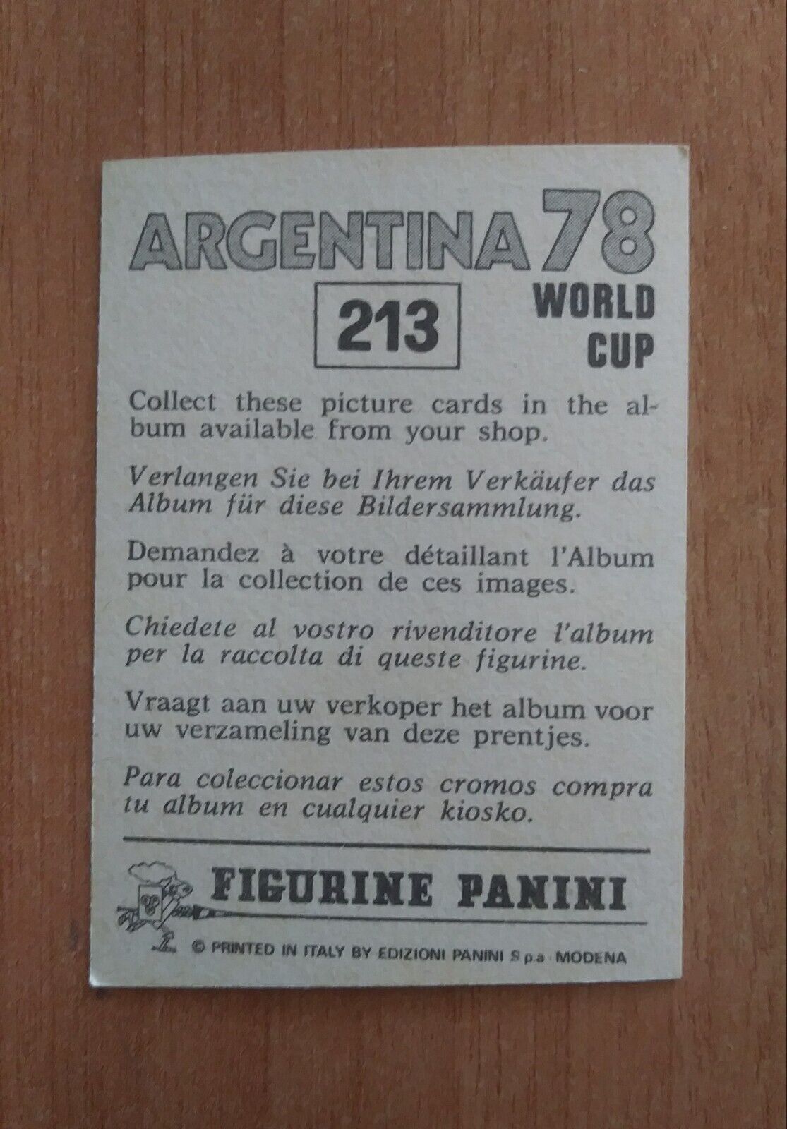 FIGURINE CALCIATORI PANINI ARGENTINA 78 (N. 205-400) SCEGLI DAL MENU A TENDINA