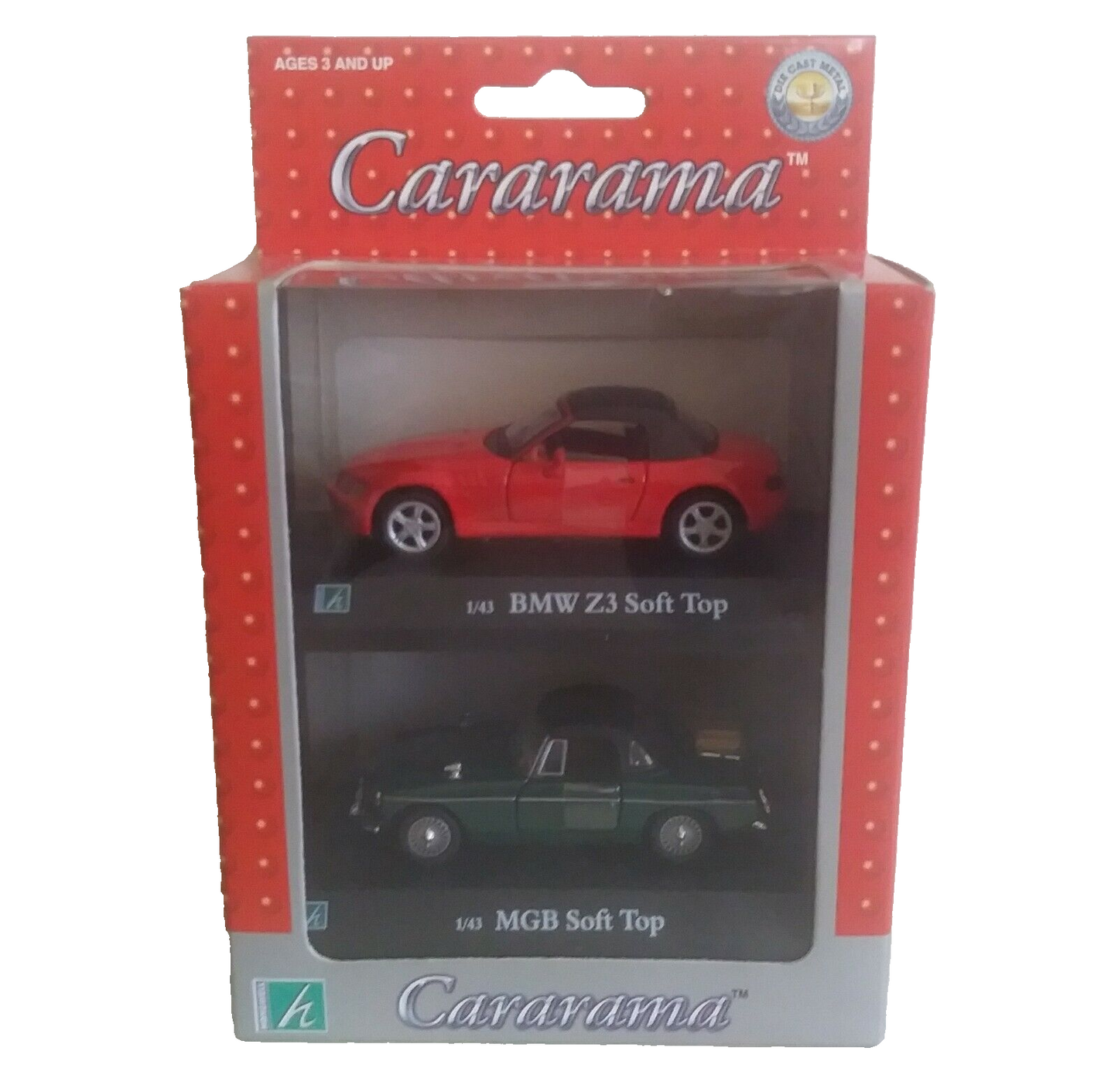 BMW Z3 SOFT TOP + MGB SOFT TOP CARARAMA SCALA 1/43