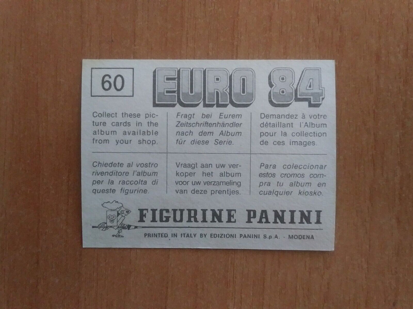 FIGURINE CALCIATORI PANINI EURO 84 (N. 1-127) SCEGLI DAL MENU A TENDINA