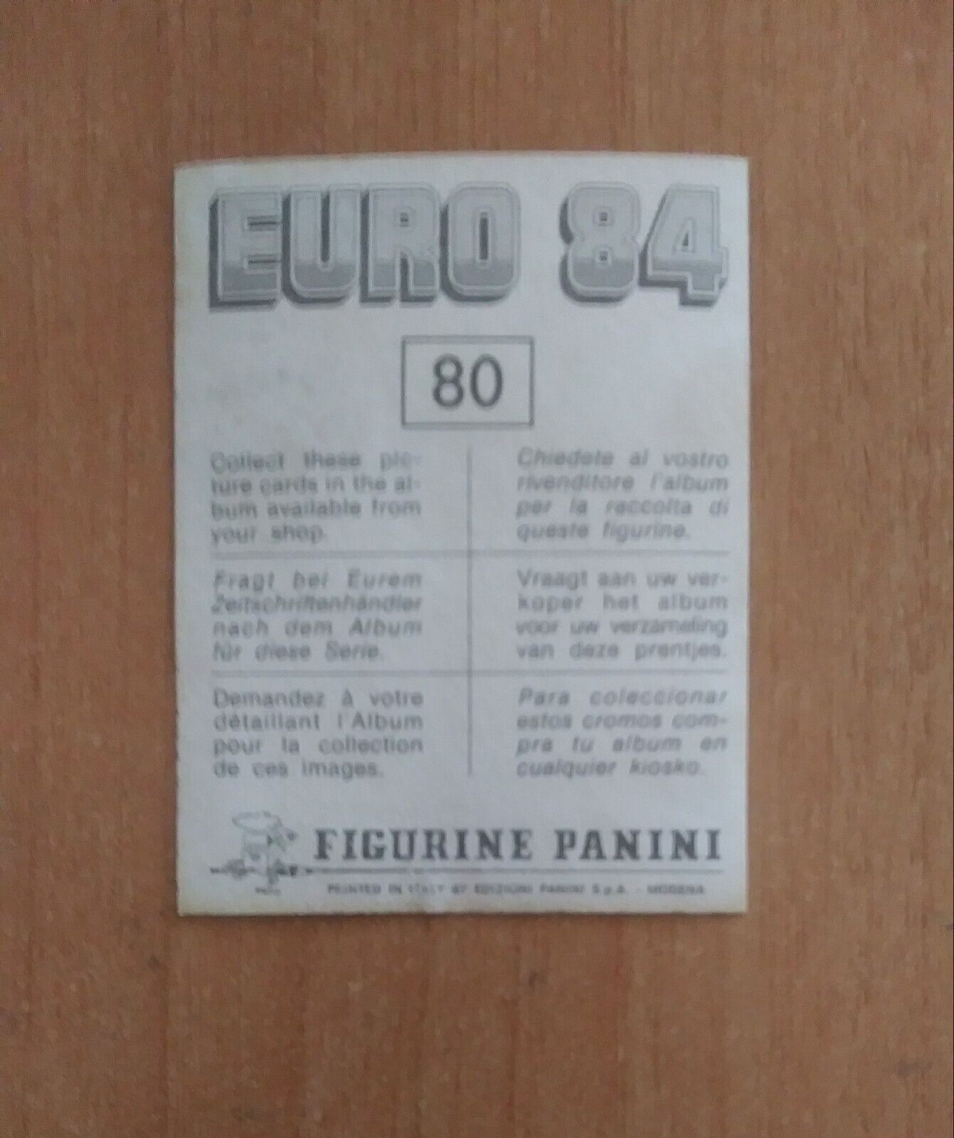 FIGURINE CALCIATORI PANINI EURO 84 (N. 1-127) SCEGLI DAL MENU A TENDINA