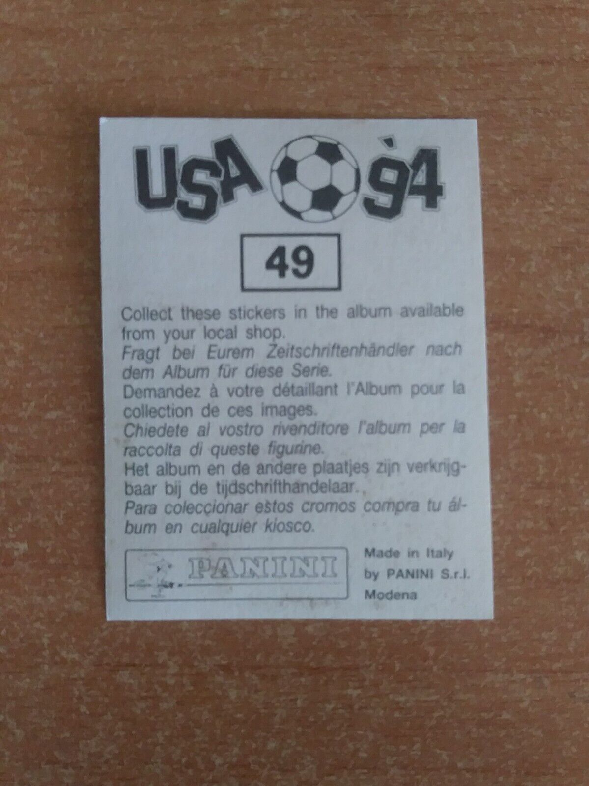 FIGURINE CALCIATORI PANINI USA 94 (N. 1-259) SCEGLI DAL MENU A TENDINA