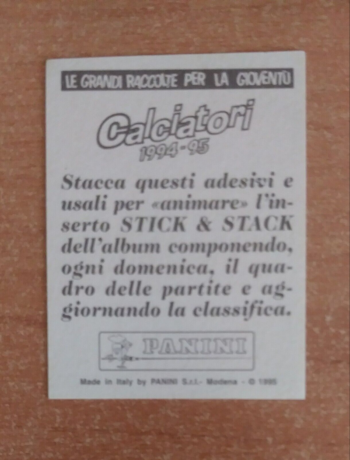 FIGURINE CALCIATORI PANINI 1994-1995 SCEGLI DAL MENU A TENDINA