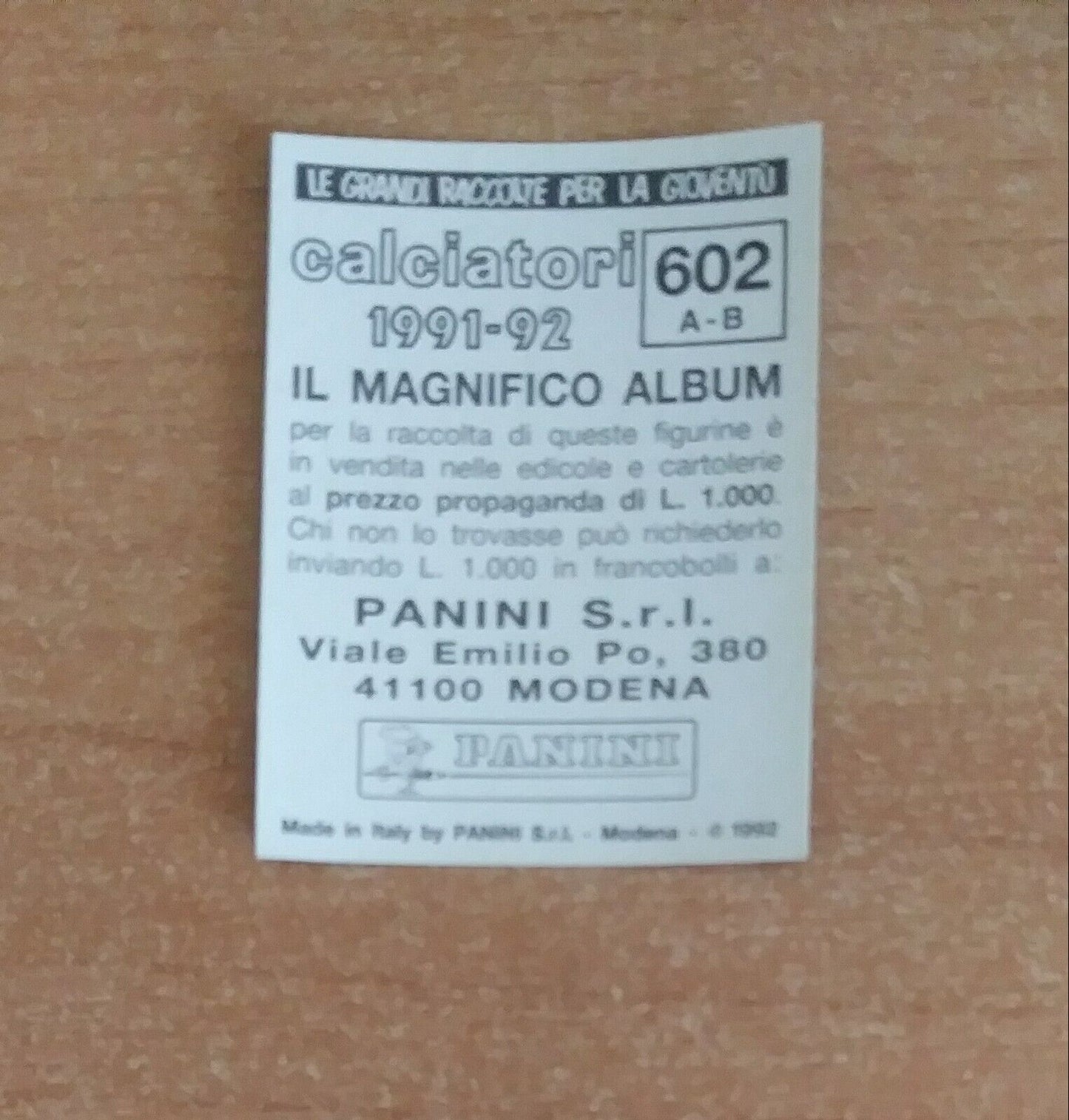 FIGURINE CALCIATORI PANINI 1991-1992 (N. 384-614) SCEGLI DAL MENU A TENDINA