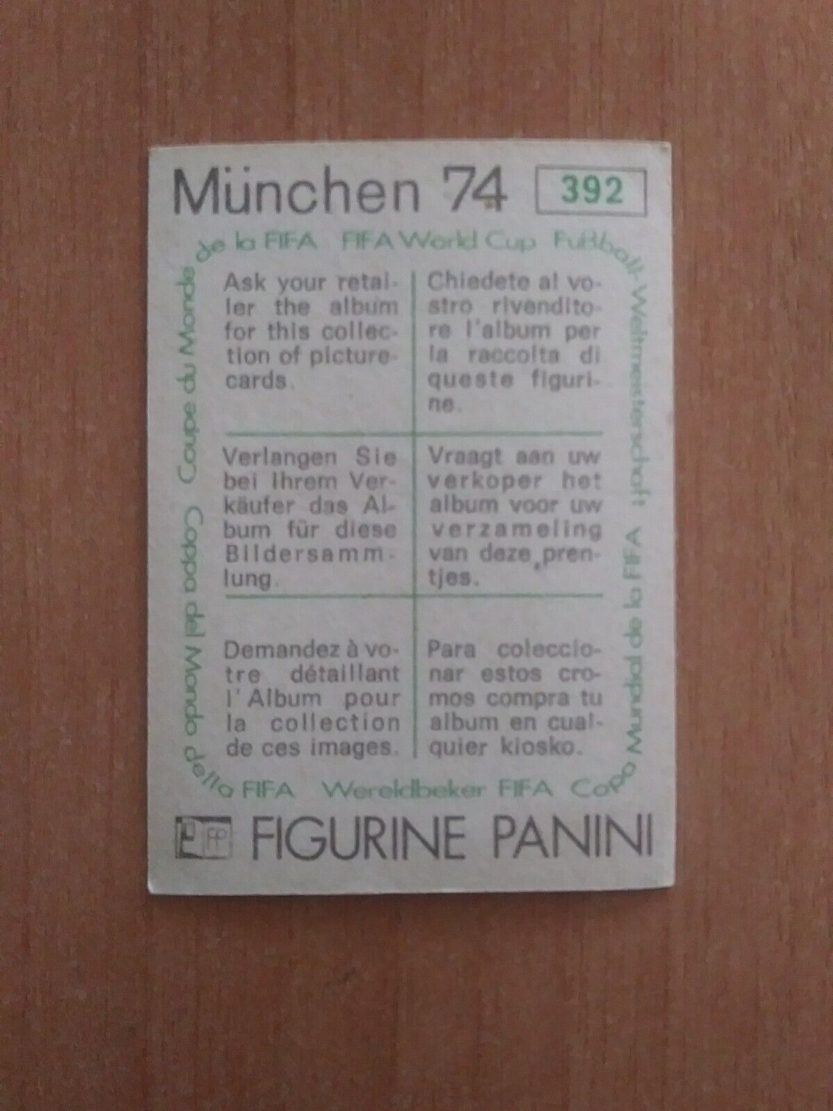 FIGURINE CALCIATORI PANINI MUNCHEN 74 (N. 270-392) SCEGLI DAL MENU A TENDINA