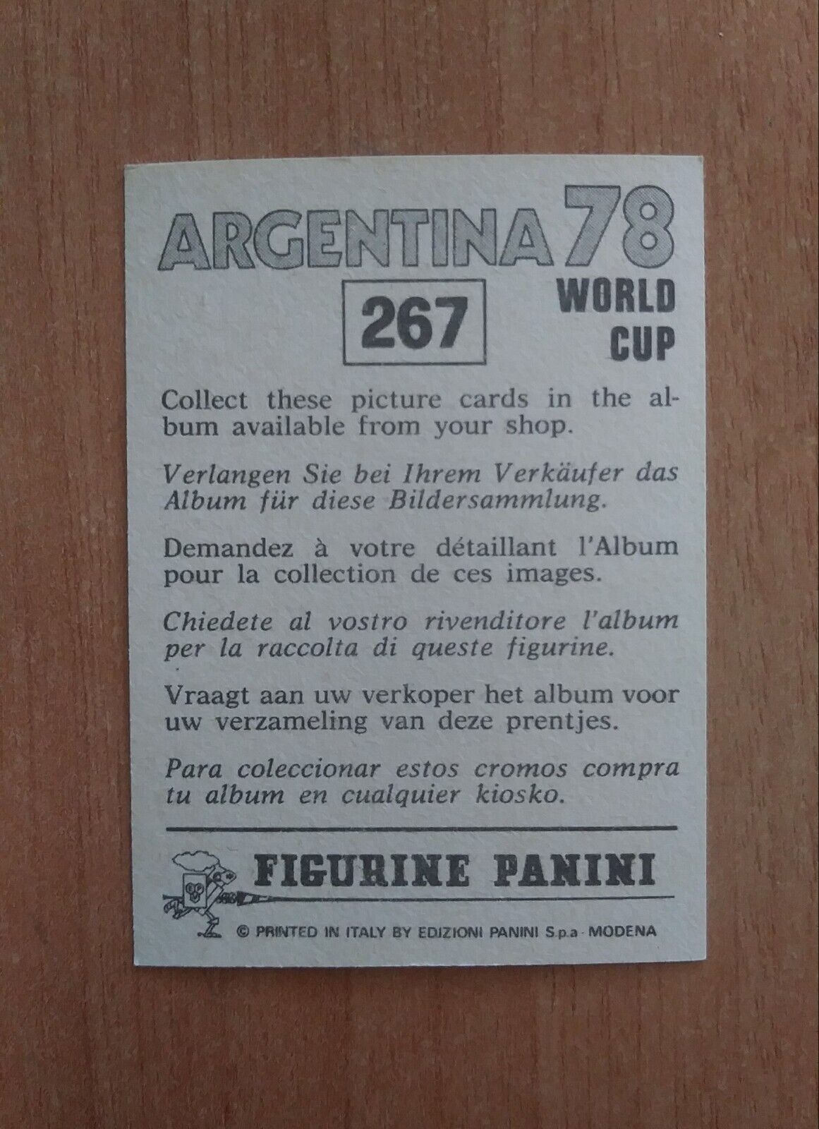 FIGURINE CALCIATORI PANINI ARGENTINA 78 (N. 205-400) SCEGLI DAL MENU A TENDINA