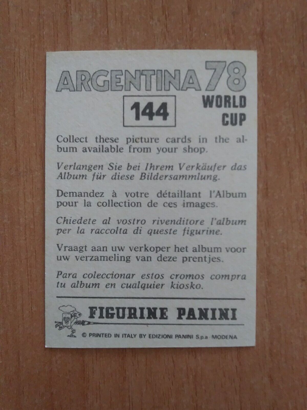 FIGURINE CALCIATORI PANINI ARGENTINA 78 (N. 1-204) SCEGLI DAL MENU A TENDINA