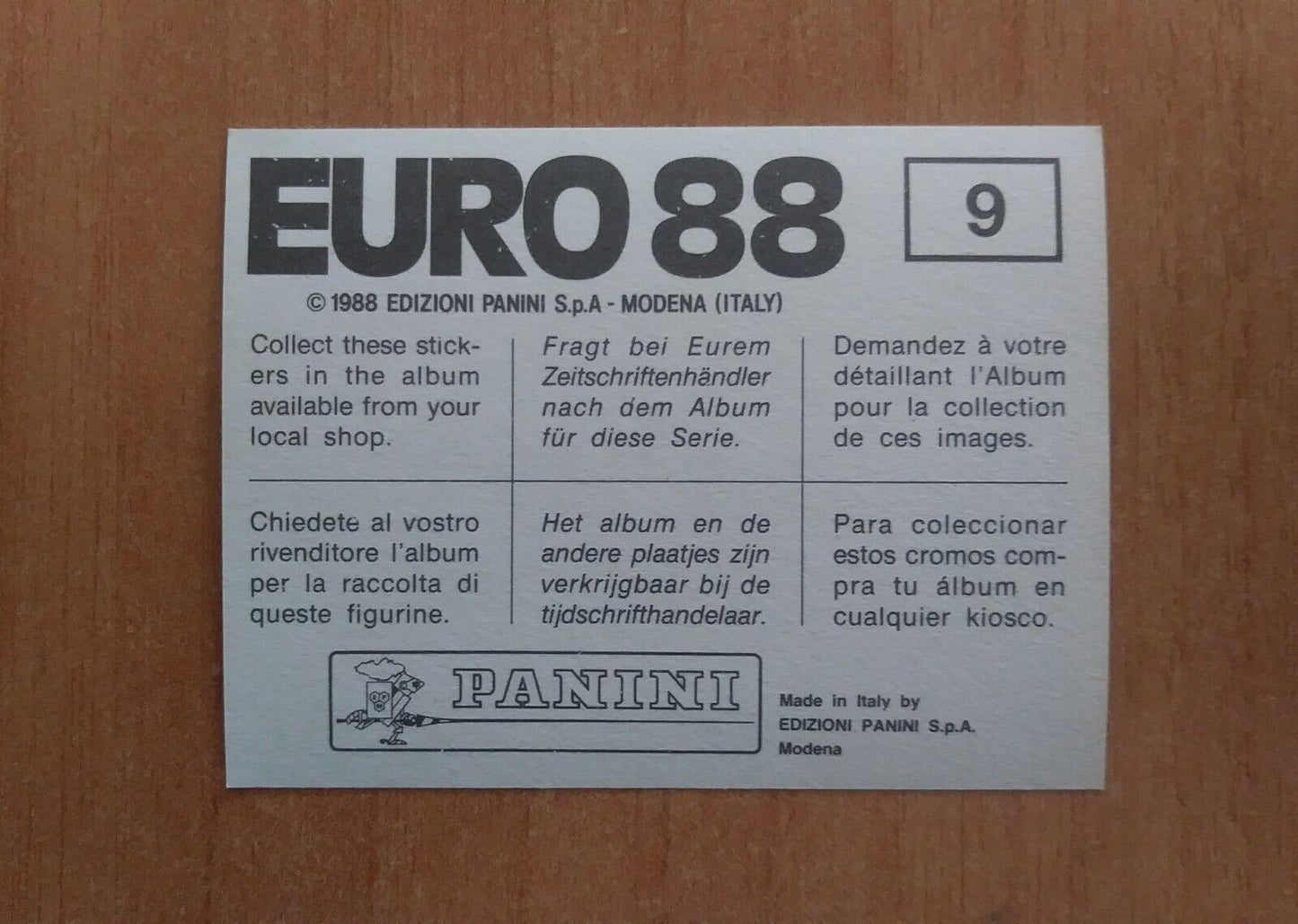 FIGURINE CALCIATORI PANINI EURO 88 SCEGLI DAL MENU A TENDINA