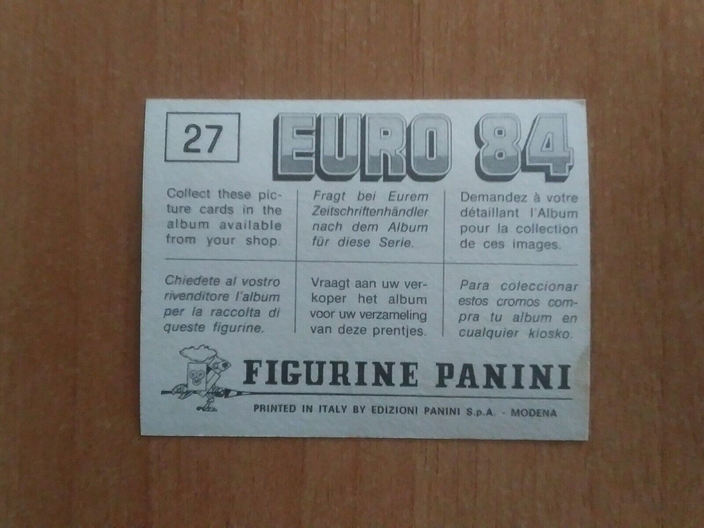 FIGURINE CALCIATORI PANINI EURO 84 (N. 1-127) SCEGLI DAL MENU A TENDINA