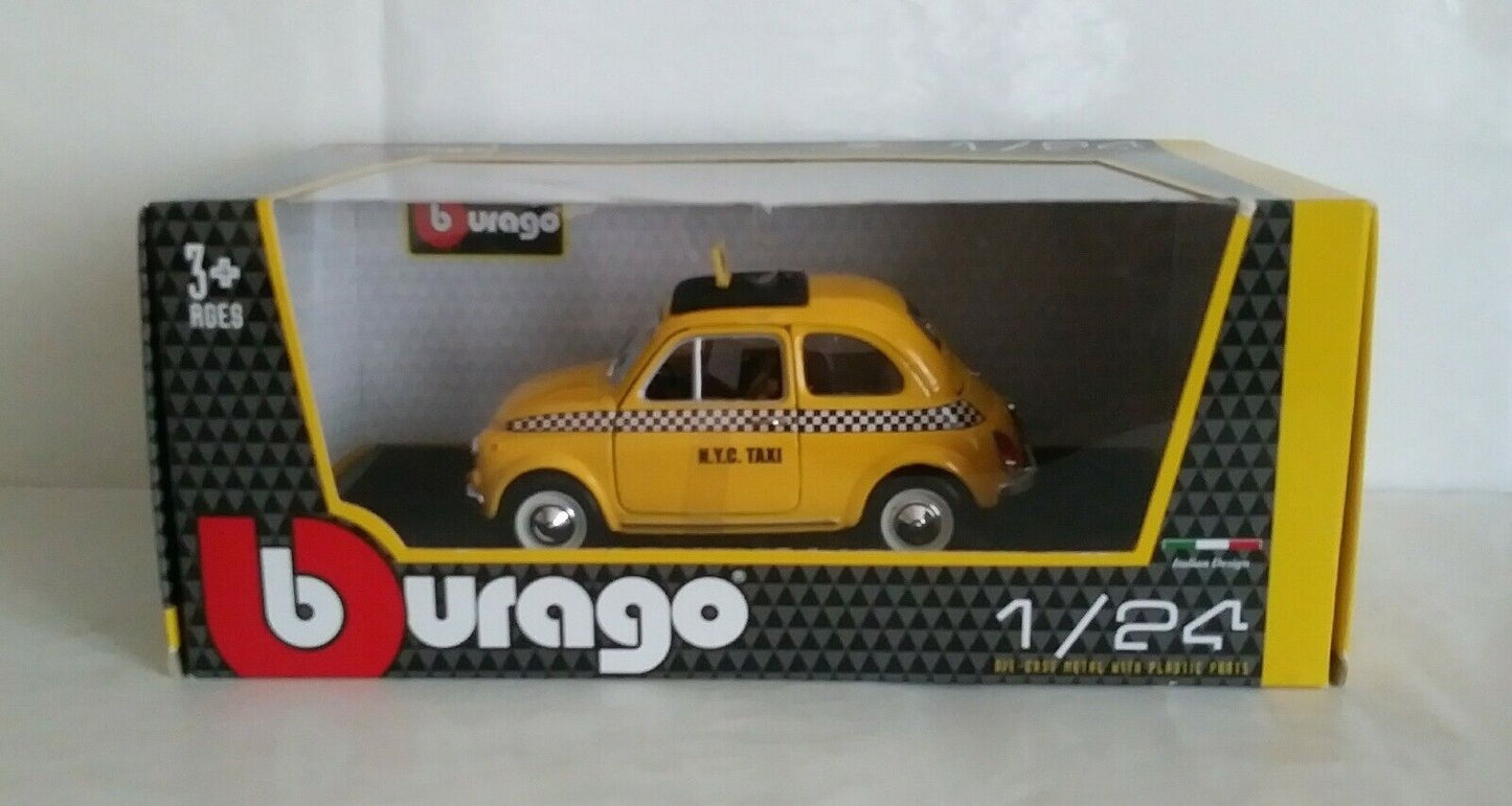 FIAT 500 TAXI NEW YORK BURAGO SCALA 1/24