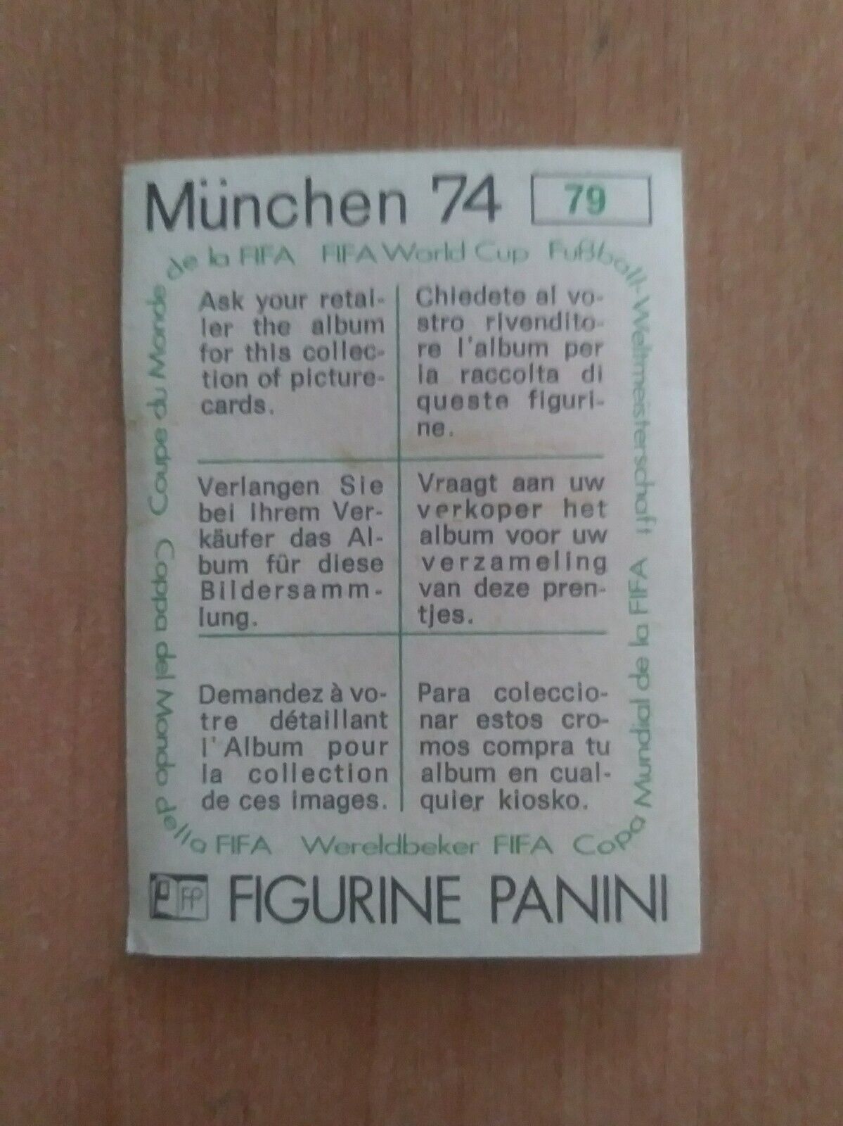 FIGURINE CALCIATORI PANINI MUNCHEN 74 (N. 1-269) SCEGLI DAL MENU A TENDINA