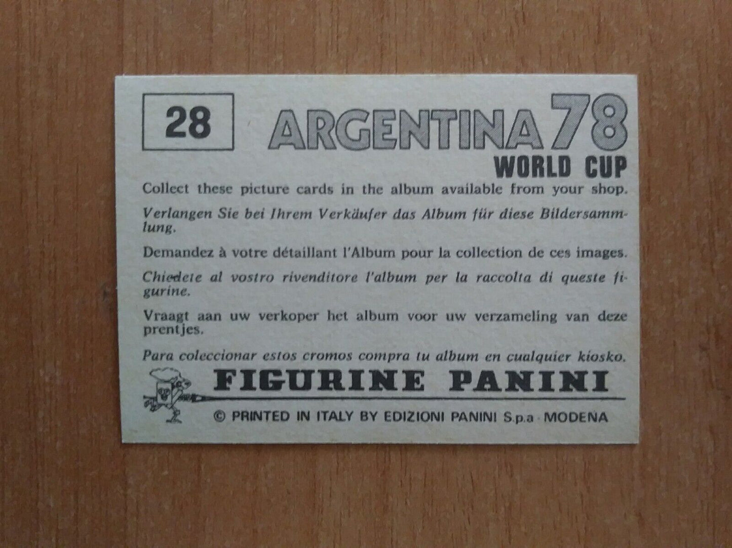 FIGURINE CALCIATORI PANINI ARGENTINA 78 (N. 1-204) SCEGLI DAL MENU A TENDINA