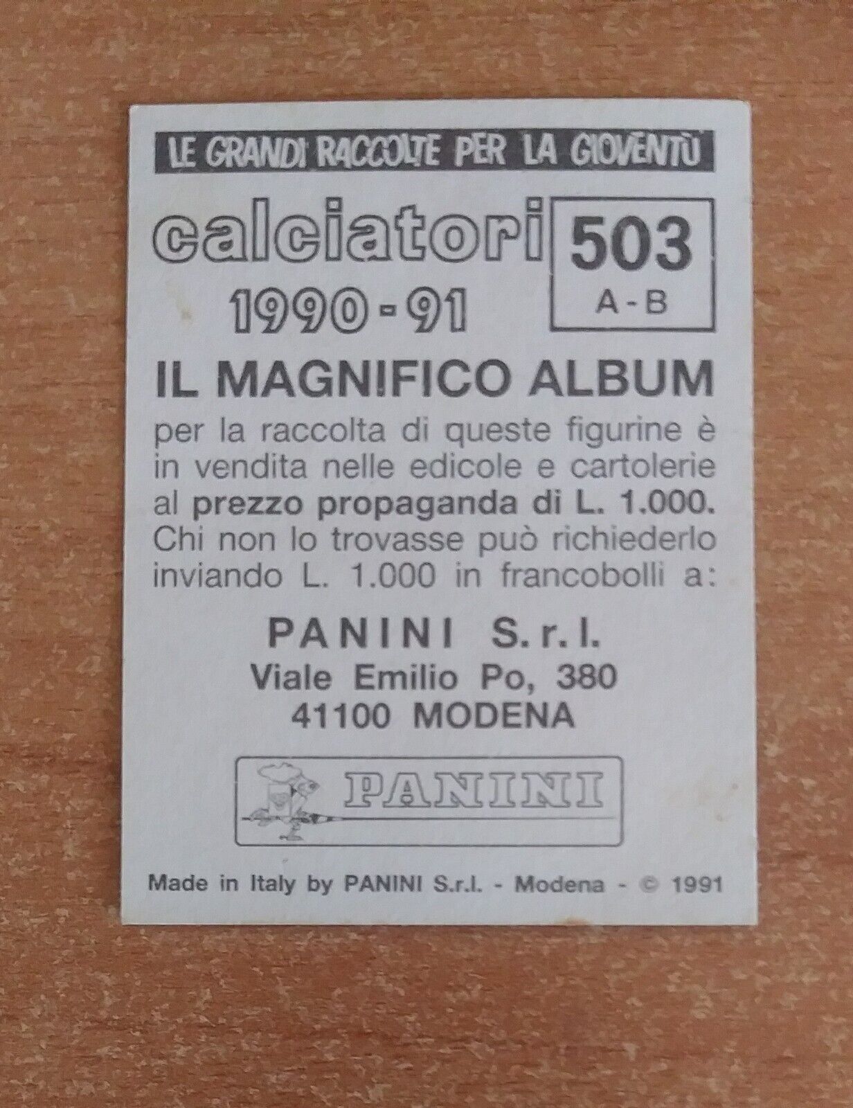 FIGURINE CALCIATORI PANINI 1990-1991 (N. 345-545) SCEGLI DAL MENU A TENDINA