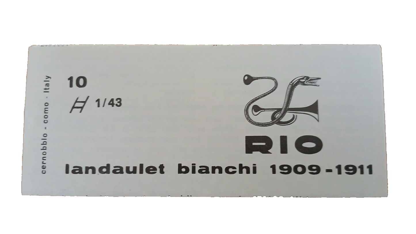 LANDAULET BIANCHI 1909 RIO SCALA 1/43