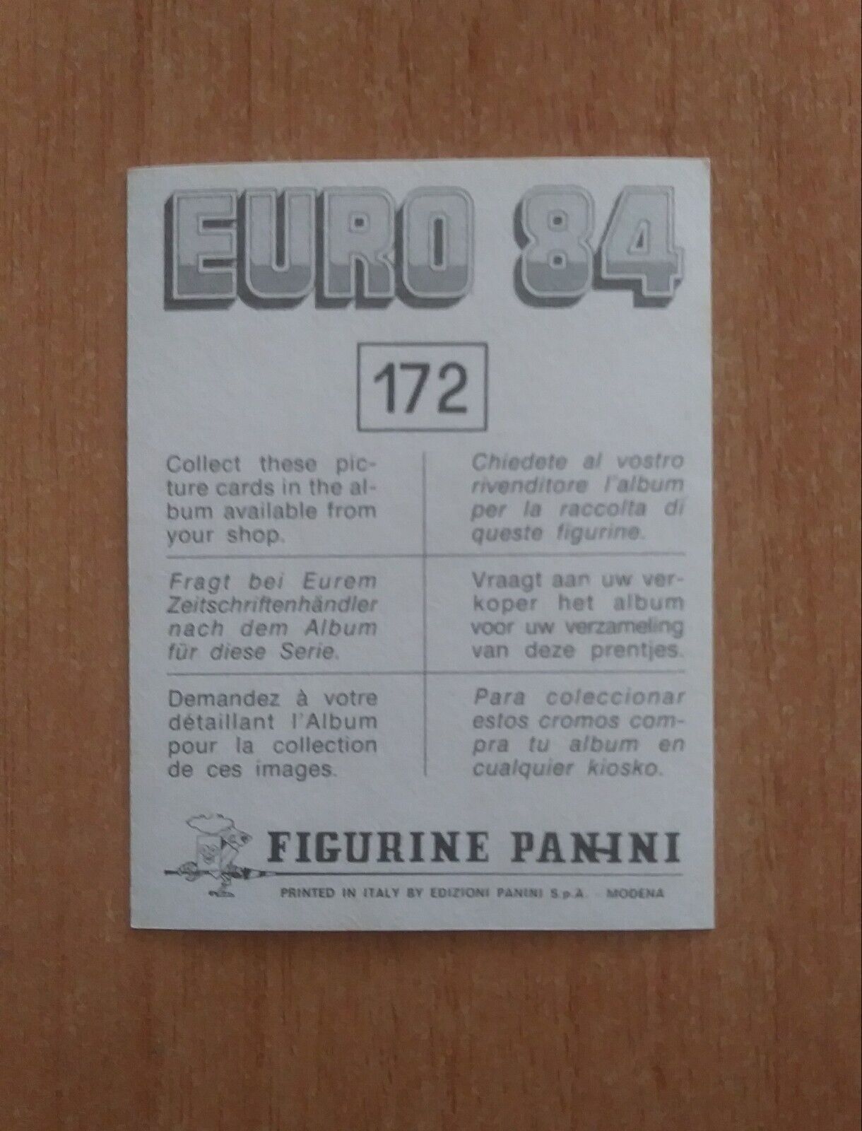 FIGURINE CALCIATORI PANINI EURO 84 (N. 126-258) SCEGLI DAL MENU A TENDINA