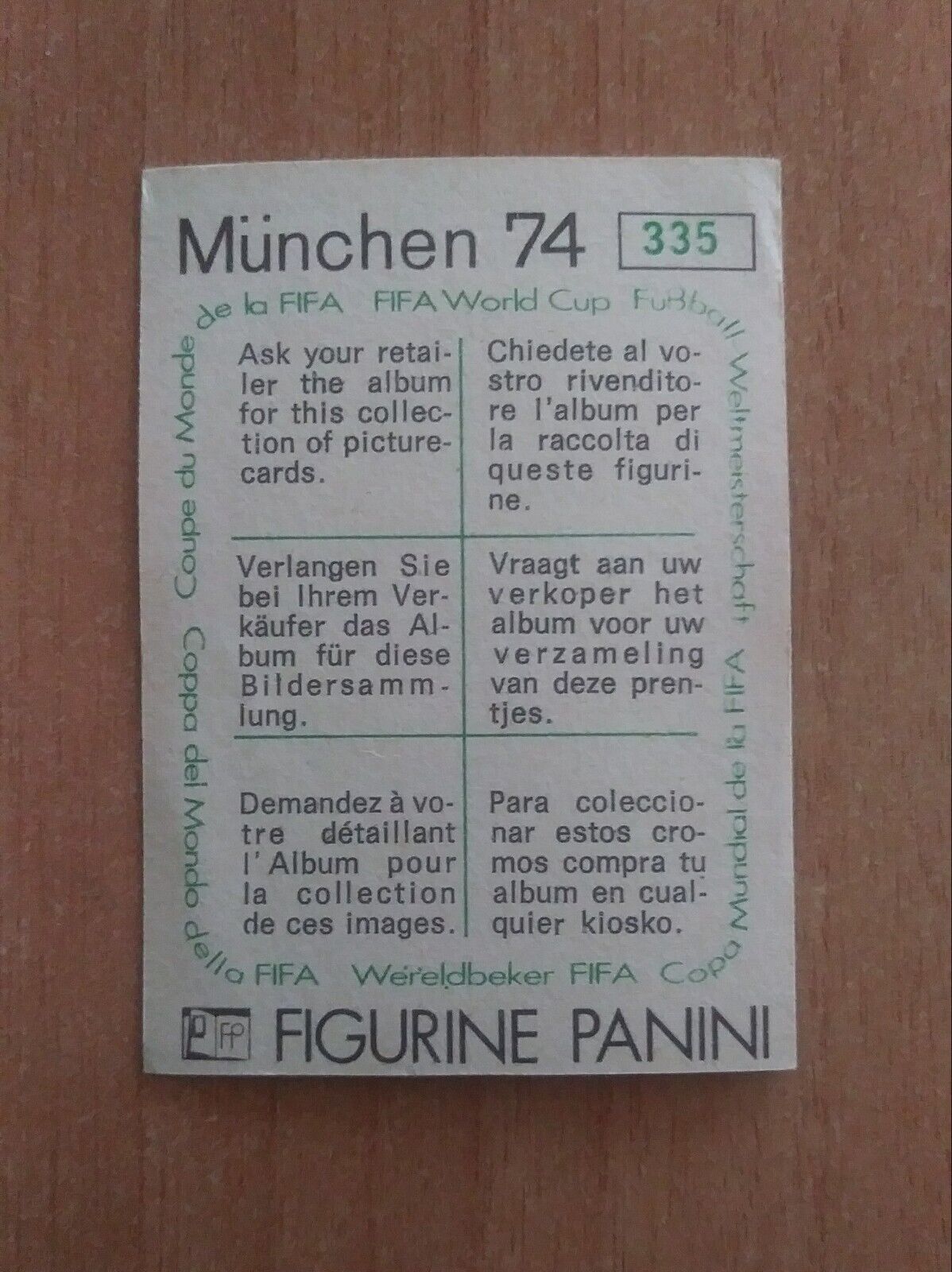 FIGURINE CALCIATORI PANINI MUNCHEN 74 (N. 270-392) SCEGLI DAL MENU A TENDINA