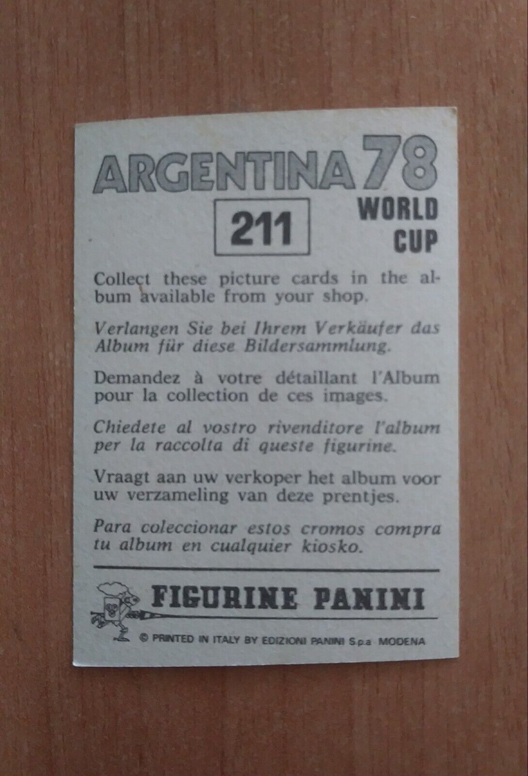 FIGURINE CALCIATORI PANINI ARGENTINA 78 (N. 205-400) SCEGLI DAL MENU A TENDINA